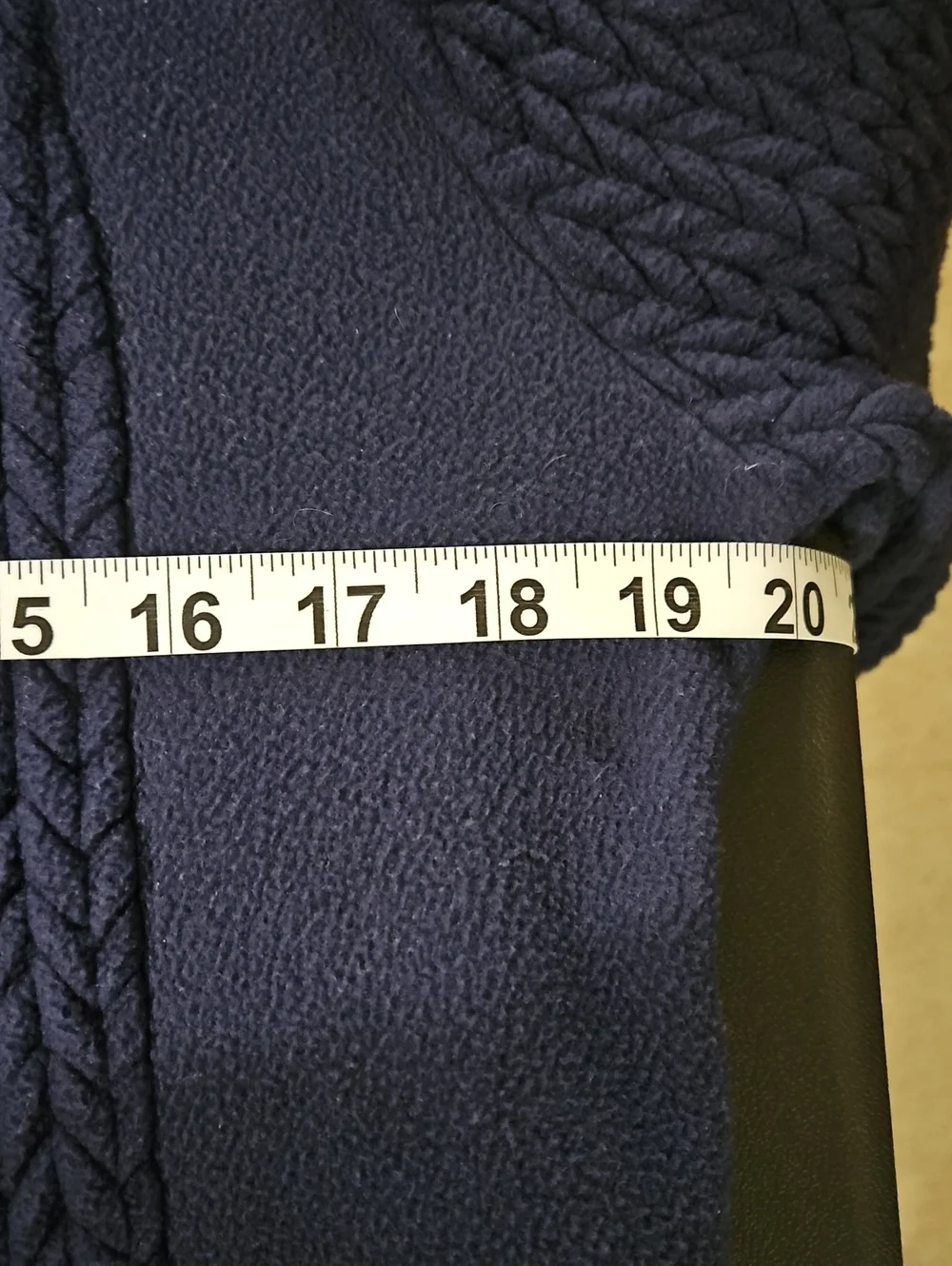 Lands' End Women's Navy Half-Zip Fleece And Cable Knit Sweater Size 6/8